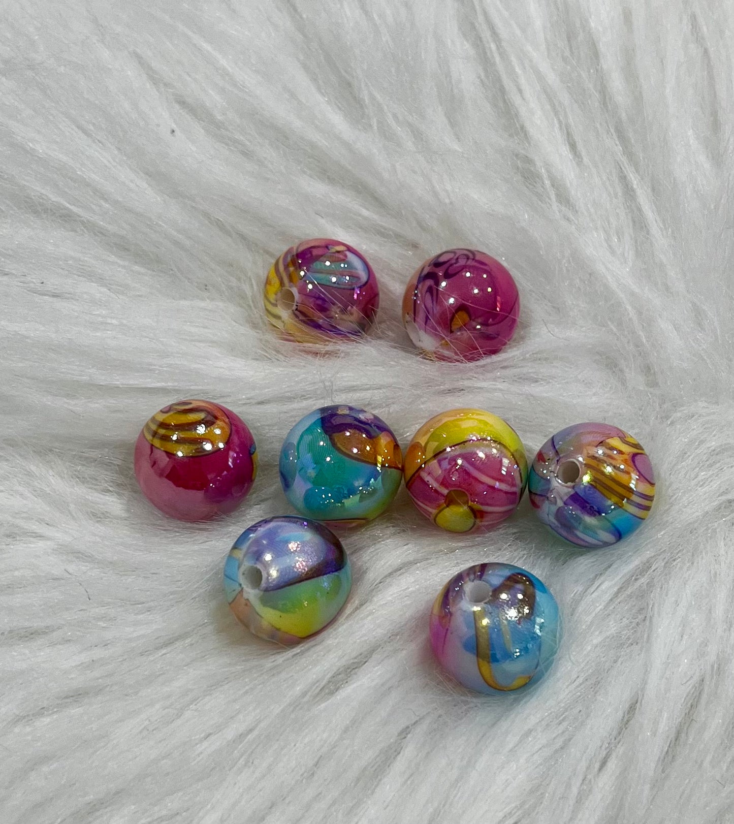 Colorful Swirl Beads (15mm)