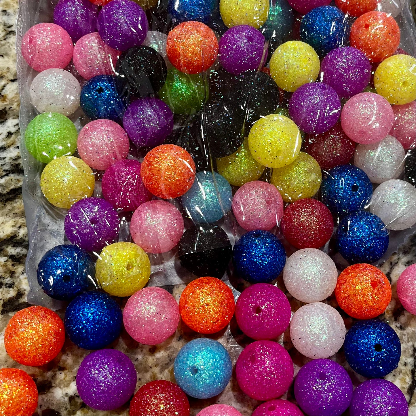 Glitter Covered Beads (20mm)